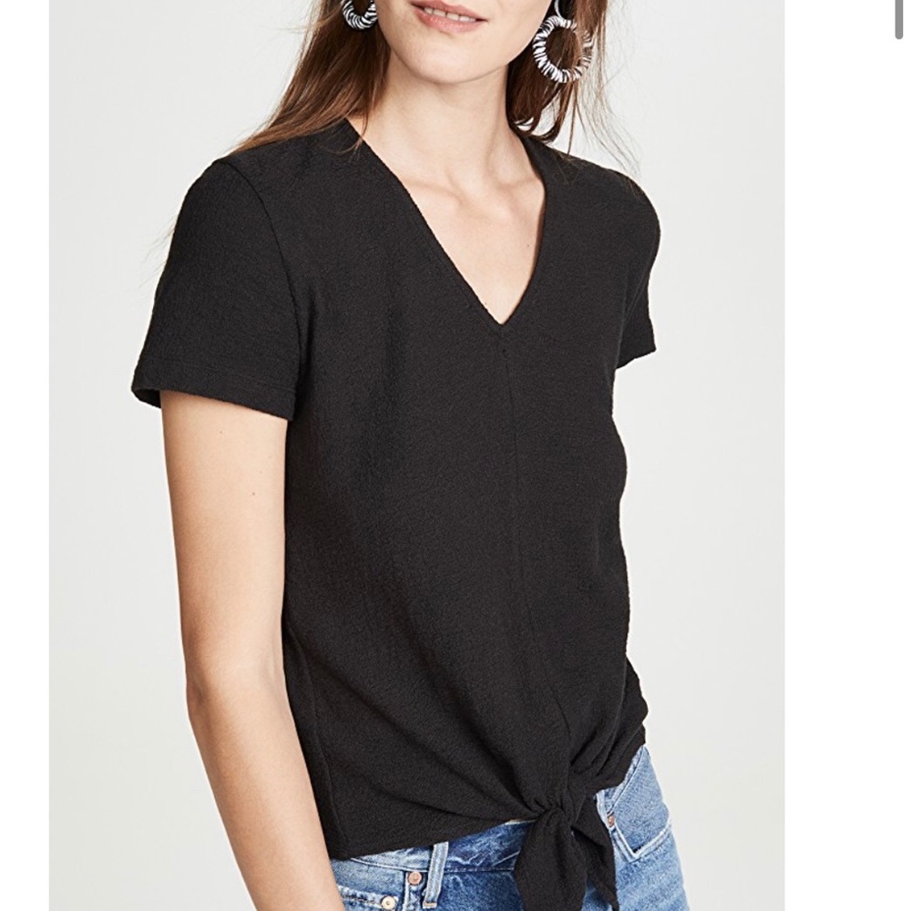 Madewell texture & thread, tie front top. M